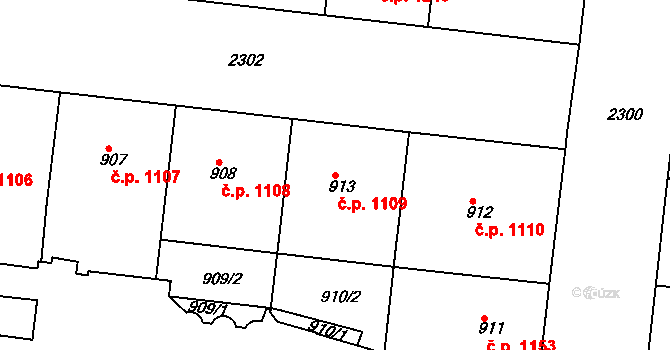 Holešovice 1109, Praha na parcele st. 913 v KÚ Holešovice, Katastrální mapa