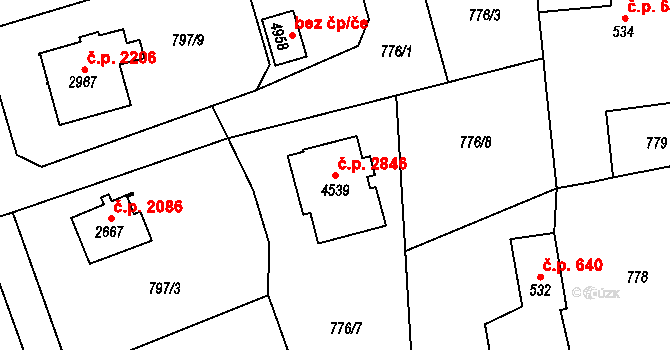 Dvůr Králové nad Labem 2846 na parcele st. 4539 v KÚ Dvůr Králové nad Labem, Katastrální mapa