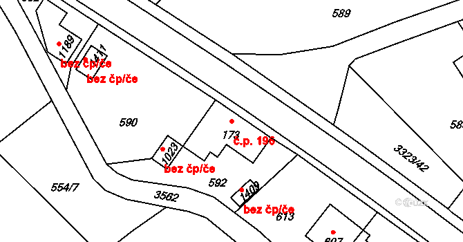 Rtyně v Podkrkonoší 196 na parcele st. 173 v KÚ Rtyně v Podkrkonoší, Katastrální mapa