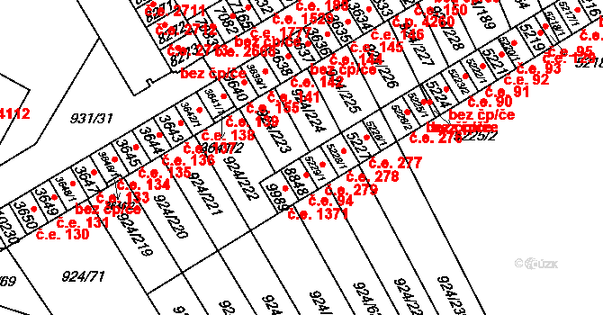 Hodonín 279 na parcele st. 5229/1 v KÚ Hodonín, Katastrální mapa