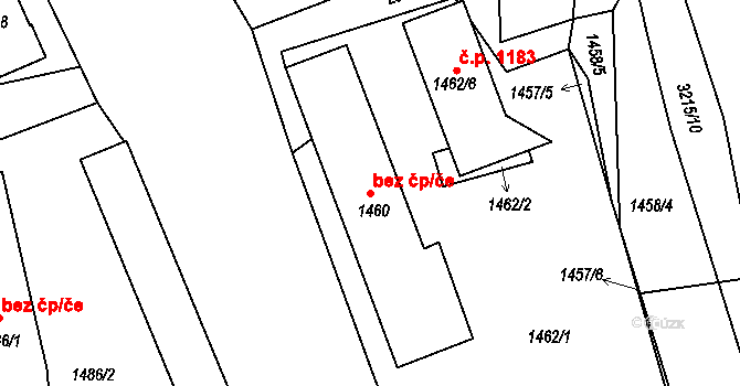 Rychnov nad Kněžnou 38484374 na parcele st. 1460 v KÚ Rychnov nad Kněžnou, Katastrální mapa