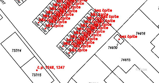 Hlučín 43772374 na parcele st. 737/20 v KÚ Hlučín, Katastrální mapa