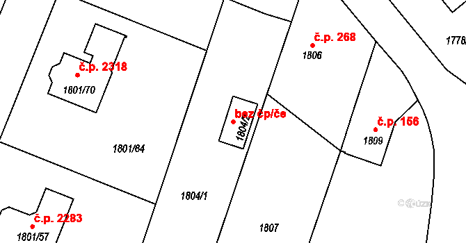 Ostrava 50234374 na parcele st. 1804/2 v KÚ Poruba, Katastrální mapa