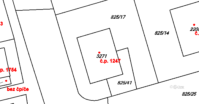 Humpolec 1247 na parcele st. 3271 v KÚ Humpolec, Katastrální mapa
