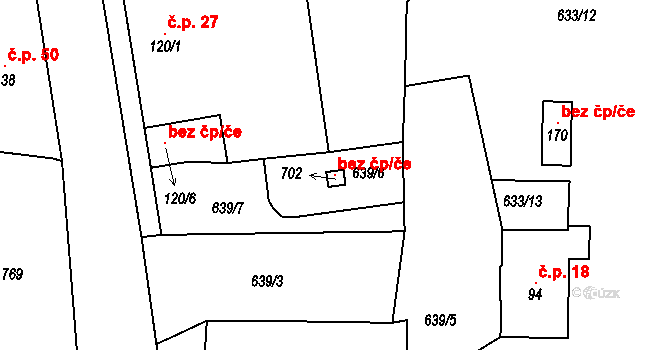 Čachovice 120064375 na parcele st. 702 v KÚ Čachovice, Katastrální mapa