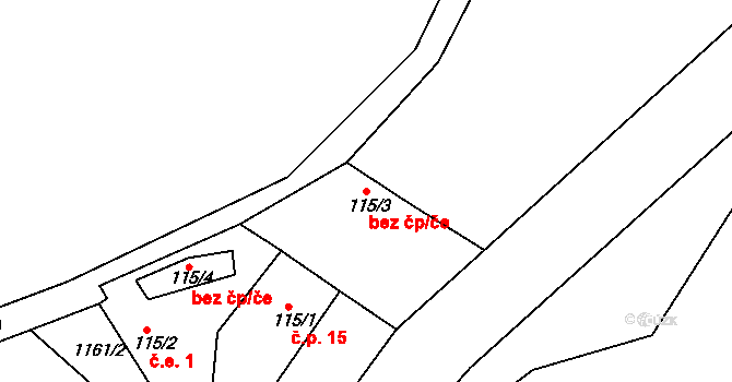 Phov 1, Soběhrdy na parcele st. 115/2 v KÚ Soběhrdy, Katastrální mapa