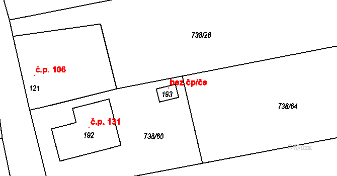 Lipno 145951375 na parcele st. 193 v KÚ Lipenec, Katastrální mapa