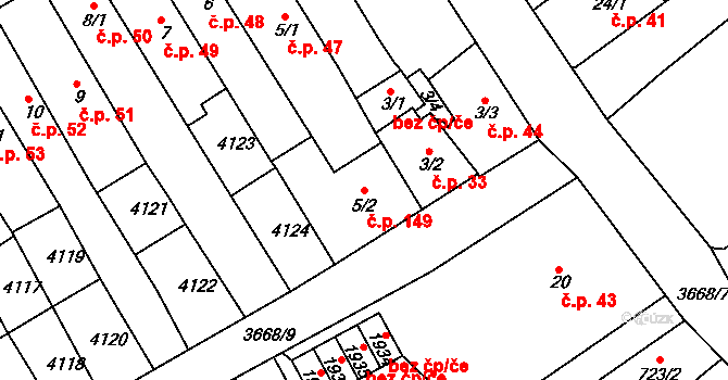 Lanškroun-Vnitřní Město 149, Lanškroun na parcele st. 5/2 v KÚ Lanškroun, Katastrální mapa