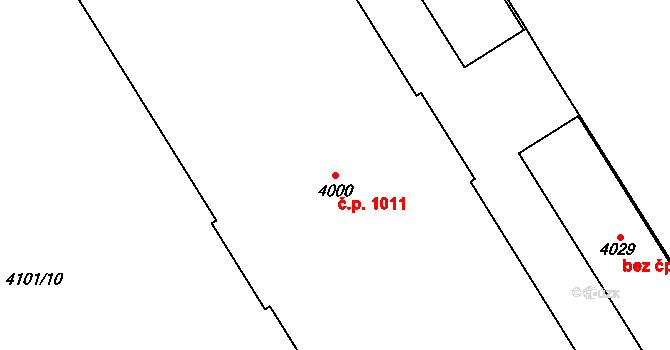 Žichlínské Předměstí 1011, Lanškroun na parcele st. 4000 v KÚ Lanškroun, Katastrální mapa