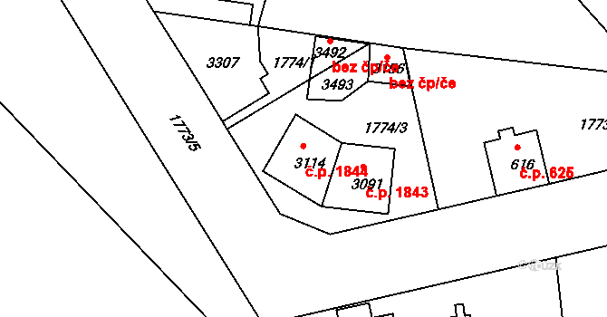 Vlašim 1844 na parcele st. 3114 v KÚ Vlašim, Katastrální mapa