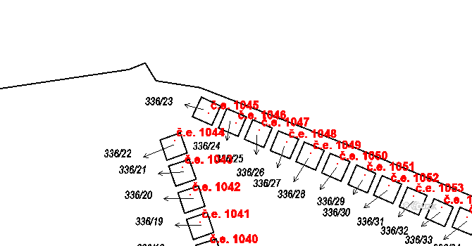Květušín 1046, Polná na Šumavě na parcele st. 336/24 v KÚ Polná na Šumavě, Katastrální mapa