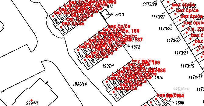 Uničov 2223 na parcele st. 1522 v KÚ Uničov, Katastrální mapa