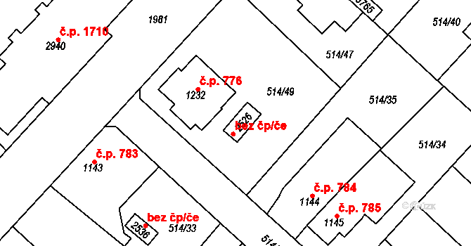 Čáslav 38261375 na parcele st. 2526 v KÚ Čáslav, Katastrální mapa