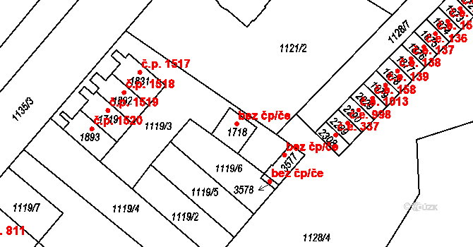 Náchod 40094375 na parcele st. 1718 v KÚ Náchod, Katastrální mapa