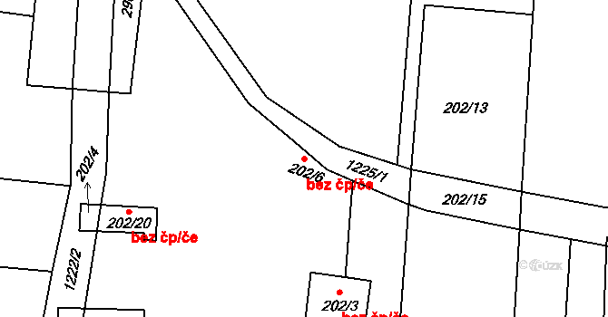 Liběšice 43479375 na parcele st. 202/6 v KÚ Liběšice u Litoměřic, Katastrální mapa