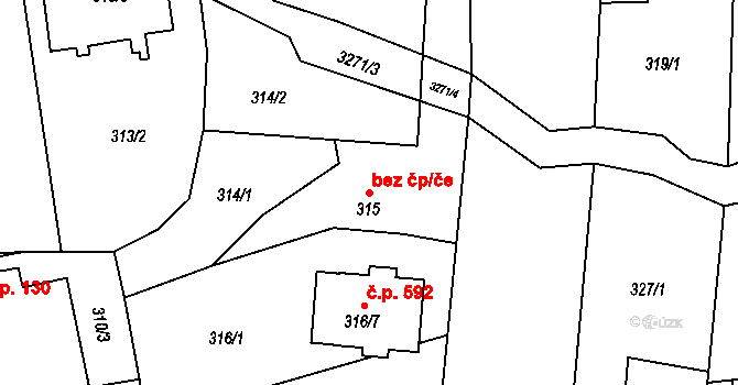 Píšť 43786375 na parcele st. 315 v KÚ Píšť, Katastrální mapa