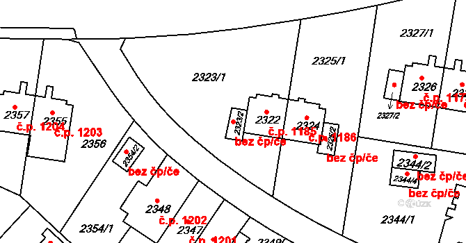 Sokolov 44376375 na parcele st. 2323/2 v KÚ Sokolov, Katastrální mapa