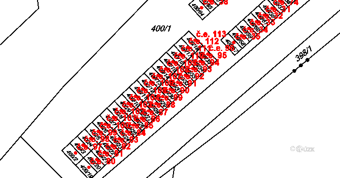 Vysokov 91 na parcele st. 400/30 v KÚ Vysokov, Katastrální mapa