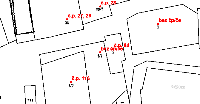 Lančov 47501375 na parcele st. 1/1 v KÚ Lančov, Katastrální mapa