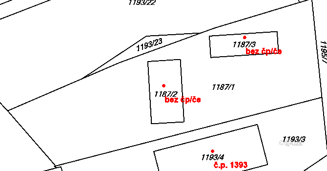 Žamberk 49219375 na parcele st. 1187/2 v KÚ Žamberk, Katastrální mapa