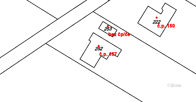 Tučapy 157, Holešov na parcele st. 252 v KÚ Tučapy u Holešova, Katastrální mapa