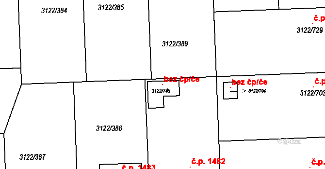 Pohořelice 115618376 na parcele st. 3122/749 v KÚ Pohořelice nad Jihlavou, Katastrální mapa