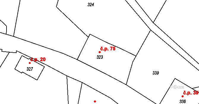 Lukášov 75, Jablonec nad Nisou na parcele st. 323 v KÚ Lukášov, Katastrální mapa