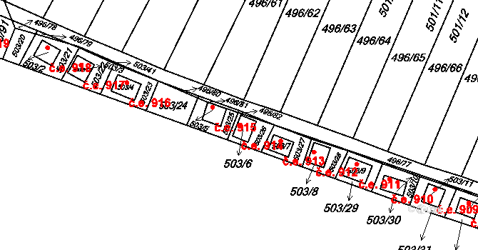 Mikulovice 914, Klášterec nad Ohří na parcele st. 503/6 v KÚ Mikulovice u Vernéřova, Katastrální mapa