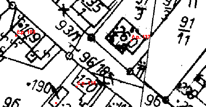 Heřmaň 118 na parcele st. 119/1 v KÚ Heřmaň, Katastrální mapa