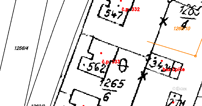 Lukov 333 na parcele st. 562 v KÚ Lukov u Zlína, Katastrální mapa