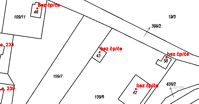 Kovářov 41312376 na parcele st. 43 v KÚ Žebrákov u Zahořan, Katastrální mapa