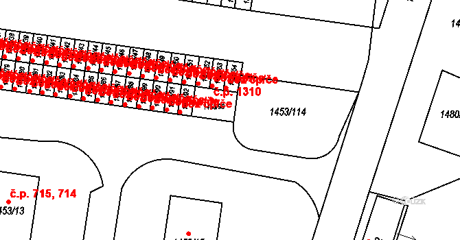 Kosmonosy 41607376 na parcele st. 1453/94 v KÚ Kosmonosy, Katastrální mapa