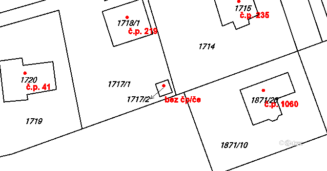 Karlík 41908376 na parcele st. 1717/2 v KÚ Karlík, Katastrální mapa