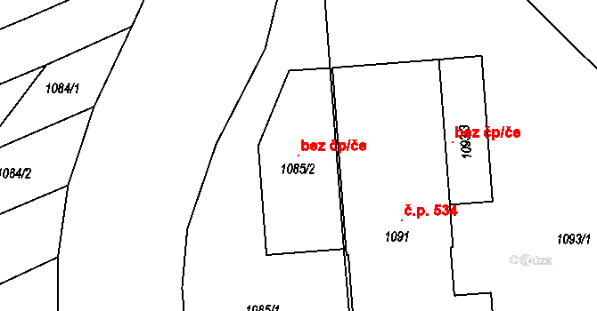 Dobruška 44234376 na parcele st. 1085/2 v KÚ Dobruška, Katastrální mapa