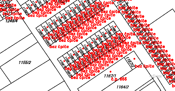 Studénka 44900376 na parcele st. 1168/7 v KÚ Butovice, Katastrální mapa