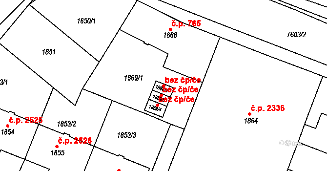 Frýdek-Místek 46456376 na parcele st. 1869/6 v KÚ Frýdek, Katastrální mapa