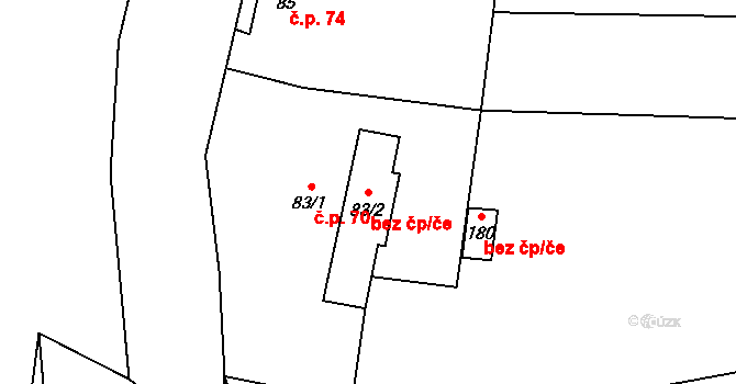 Brod nad Tichou 48163376 na parcele st. 83/2 v KÚ Brod nad Tichou, Katastrální mapa