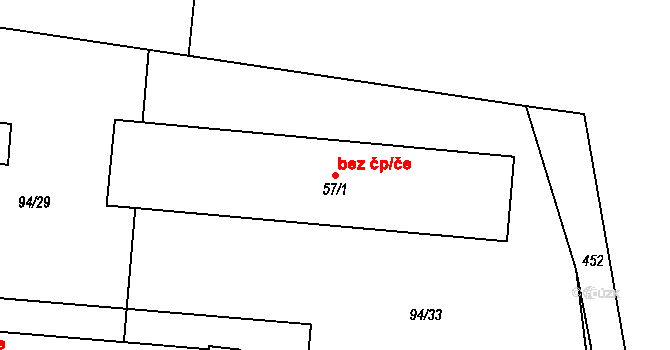 Nerestce 49170376 na parcele st. 57/1 v KÚ Dolní Nerestce, Katastrální mapa