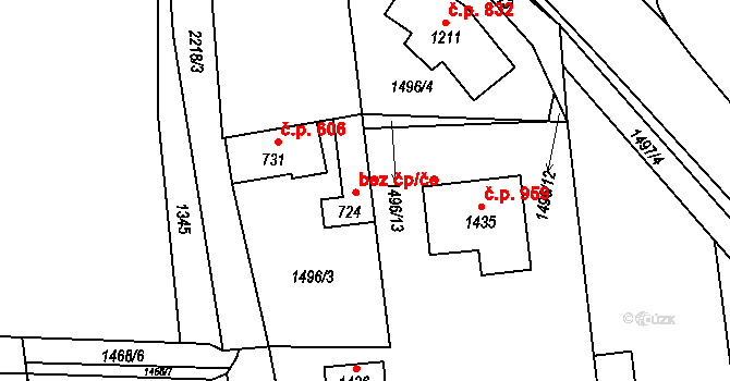 Lišov 50274376 na parcele st. 724 v KÚ Lišov, Katastrální mapa
