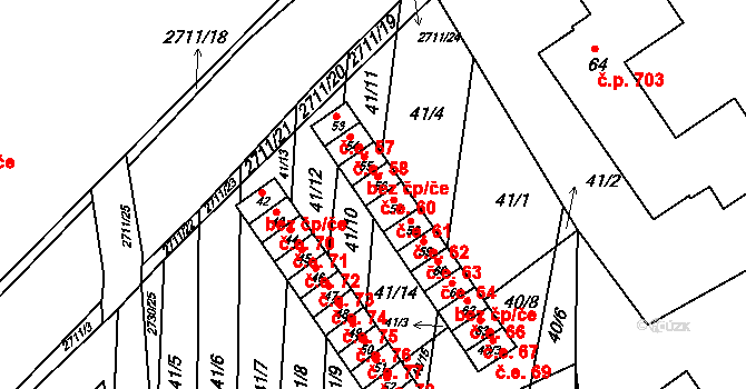 Bučovice 60 na parcele st. 56 v KÚ Bučovice, Katastrální mapa