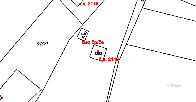 Dolní Těrlicko 2118, Těrlicko na parcele st. 920/2 v KÚ Dolní Těrlicko, Katastrální mapa