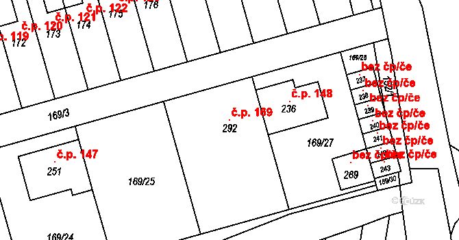 Heroltice 169, Hoštice-Heroltice na parcele st. 292 v KÚ Heroltice, Katastrální mapa