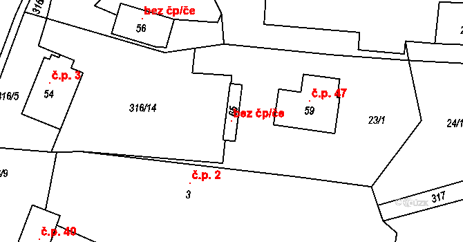 Rosice 118126377 na parcele st. 65 v KÚ Brčekoly, Katastrální mapa