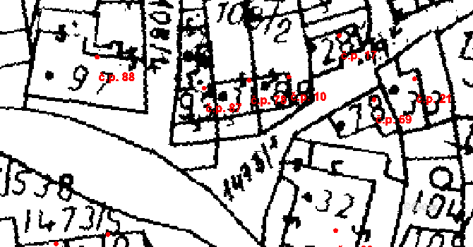 Řisuty 78 na parcele st. 31 v KÚ Řisuty u Slaného, Katastrální mapa