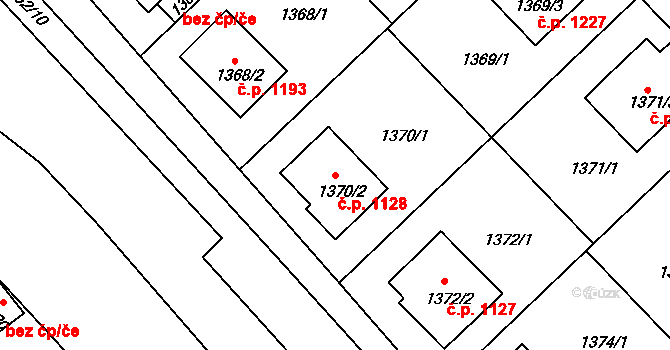 Rýmařov 1128 na parcele st. 1370/2 v KÚ Rýmařov, Katastrální mapa