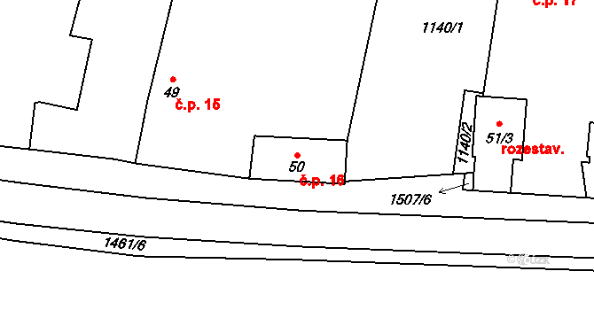 Tupesy 16, Radošovice na parcele st. 50 v KÚ Tupesy, Katastrální mapa