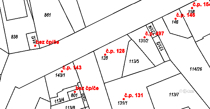 Litol 128, Lysá nad Labem na parcele st. 128 v KÚ Litol, Katastrální mapa