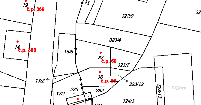 Andělská Hora 68, Chrastava na parcele st. 37 v KÚ Andělská Hora u Chrastavy, Katastrální mapa