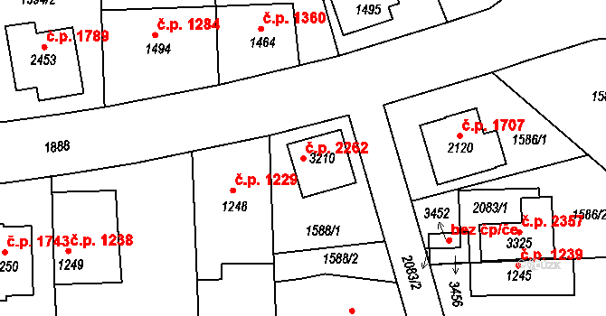 Brandýs nad Labem 2262, Brandýs nad Labem-Stará Boleslav na parcele st. 3210 v KÚ Brandýs nad Labem, Katastrální mapa