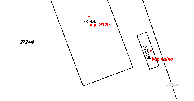 Tachov 2129 na parcele st. 2724/6 v KÚ Tachov, Katastrální mapa